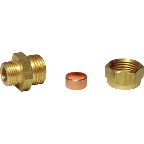 AG Brass Male Stud Coupling 1/2" x 3/8" BSP - PROTEUS MARINE STORE