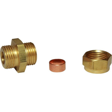 AG Brass Male Stud Coupling 1/2" x 1/2" BSP - PROTEUS MARINE STORE