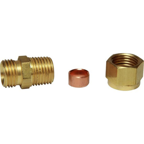 AG Brass Male Stud Coupling 5/16" x 1/4" BSP Taper - PROTEUS MARINE STORE