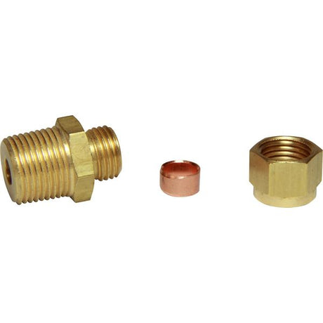 AG Brass Male Stud Coupling 5/16" x 3/8" BSP Taper - PROTEUS MARINE STORE