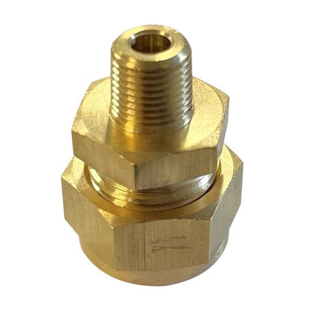 AG Brass Male Stud Coupling 3/8" x 1/8" BSP Taper - PROTEUS MARINE STORE
