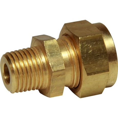 AG Brass Male Stud Coupling 3/8" x 1/4" BSP Taper - PROTEUS MARINE STORE