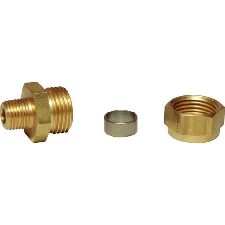 AG Brass Male Stud Coupling 1/2" x 1/4" BSP Taper - PROTEUS MARINE STORE