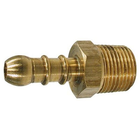AG Brass Hose Tail Connector 1/4" BSP Taper to 10mm Spigot Packaged - PROTEUS MARINE STORE