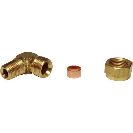 AG Brass Male Elbow Coupling 3/8" x 1/4" BSP Taper - PROTEUS MARINE STORE