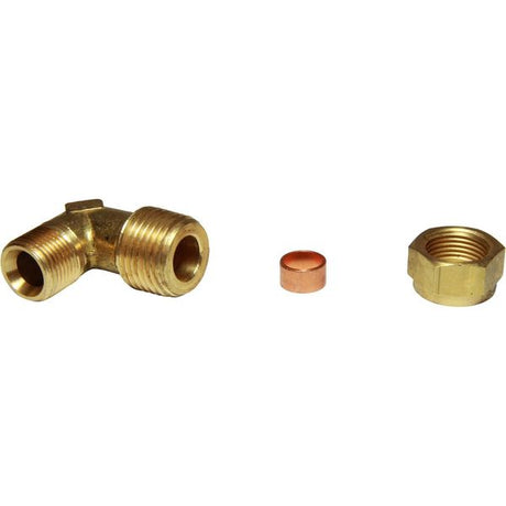 AG Brass Male Elbow Coupling 3/8" x 1/2" BSP Taper - PROTEUS MARINE STORE