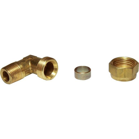 AG Brass Male Elbow Coupling 1/2" x 3/8" BSP Taper - PROTEUS MARINE STORE