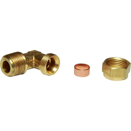 AG Brass Male Elbow Coupling 1/2" x 1/2" BSP Taper - PROTEUS MARINE STORE