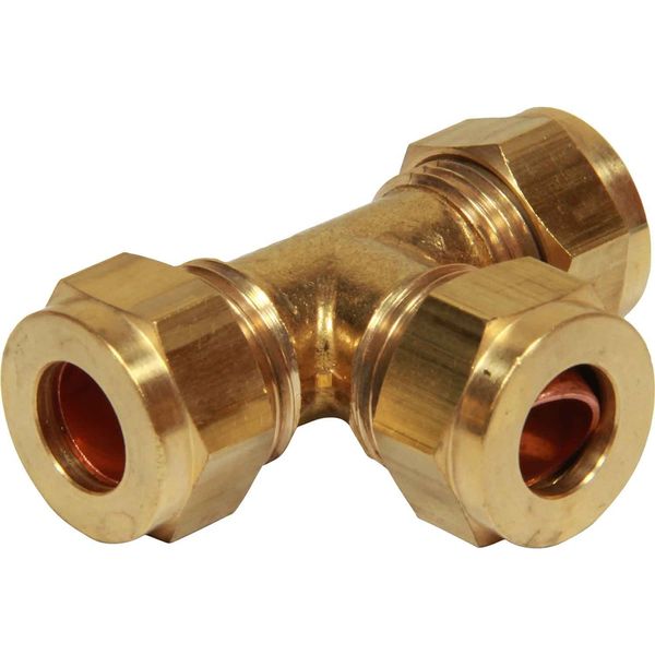 Wade Brass Equal Tee Coupling 4 x 4 x 4mm - PROTEUS MARINE STORE