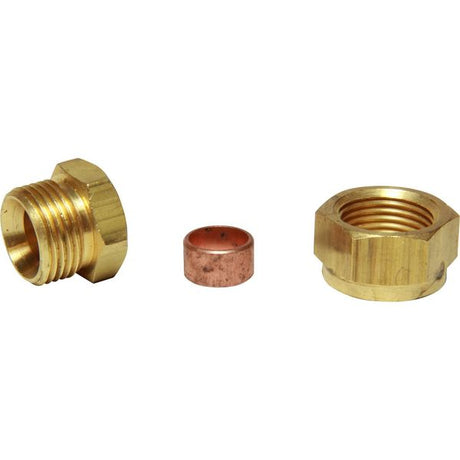 AG Brass Stop End Coupling 3/8" OD Tube - PROTEUS MARINE STORE