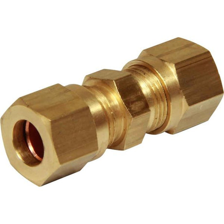 AG Brass Straight Coupling 8mm x 8mm - PROTEUS MARINE STORE