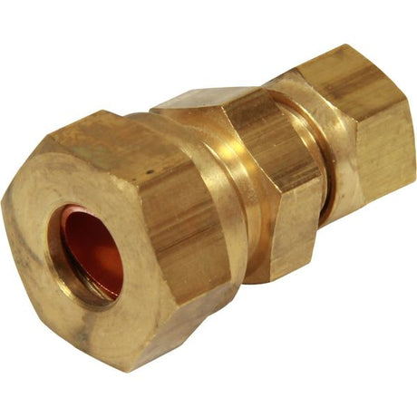 AG Brass Straight Coupling 10mm x 6mm - PROTEUS MARINE STORE