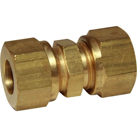 AG Brass Straight Coupling 10mm x 10mm - PROTEUS MARINE STORE