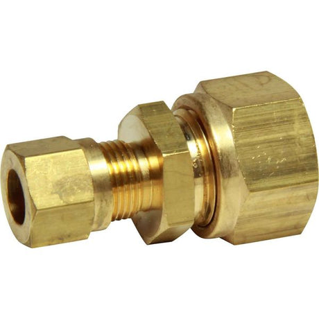 AG Brass Straight Coupling 12mm x 8mm - PROTEUS MARINE STORE