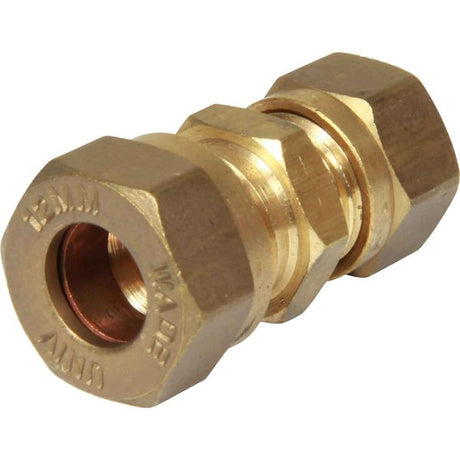 AG Brass Straight Coupling 12mm x 10mm - PROTEUS MARINE STORE