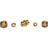 AG Brass Straight Coupling 12mm x 10mm - PROTEUS MARINE STORE