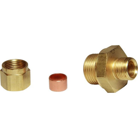 AG Brass Male Stud Coupling 8mm x 3/8" BSP - PROTEUS MARINE STORE