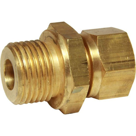 AG Brass Male Stud Coupling 10mm x 1/2" BSP - PROTEUS MARINE STORE