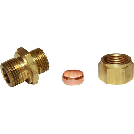 AG Brass Male Stud Coupling 15mm x 1/2" BSP - PROTEUS MARINE STORE