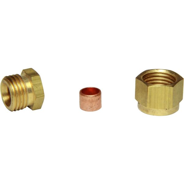 AG Brass Coupling Stop End 6mm OD Tube - PROTEUS MARINE STORE