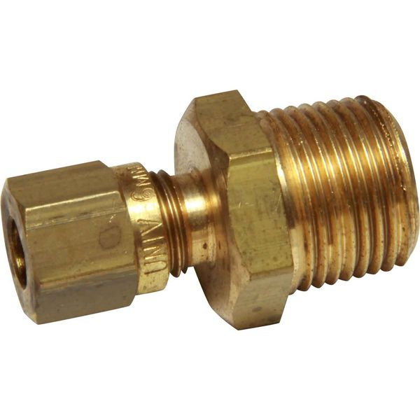 AG Brass Male Stud Coupling 6mm x 3/8" BSP Taper - PROTEUS MARINE STORE
