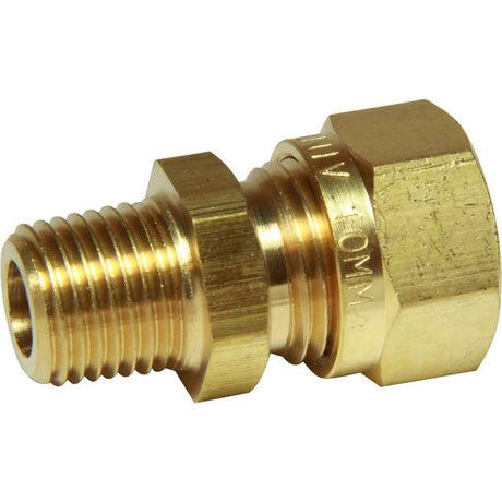 AG Brass Male Stud Coupling 10mm x 1/4" BSP Taper - PROTEUS MARINE STORE