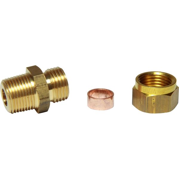 AG Brass Male Stud Coupling 10mm x 3/8" BSP Taper - PROTEUS MARINE STORE
