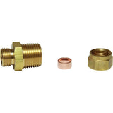 AG Brass Male Stud Coupling 10mm x 1/2" BSP Taper - PROTEUS MARINE STORE