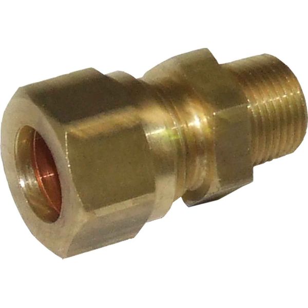 AG Brass Male Stud Coupling 15mm x 3/8" BSP Taper - PROTEUS MARINE STORE