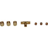 AG Brass Equal Tee Coupling 6 x 6 x 6mm - PROTEUS MARINE STORE