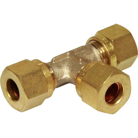 AG Brass Equal Tee Coupling 8 x 8 x 8mm - PROTEUS MARINE STORE