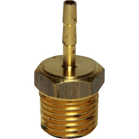 AG Brass Hose Connector 1/4" BSP Taper Male - 1/8" Hose - PROTEUS MARINE STORE