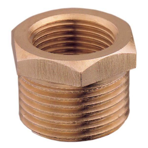 AG Bronze Hex Bush 1-1/2" BSP Taper Male x 3/4" BSP Female - PROTEUS MARINE STORE