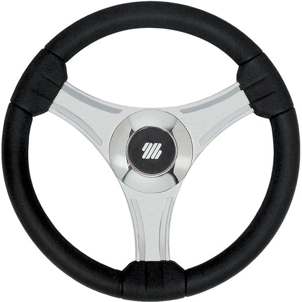 Ultraflex Tavolara Steering Wheel (350mm / Black & Silver) - PROTEUS MARINE STORE