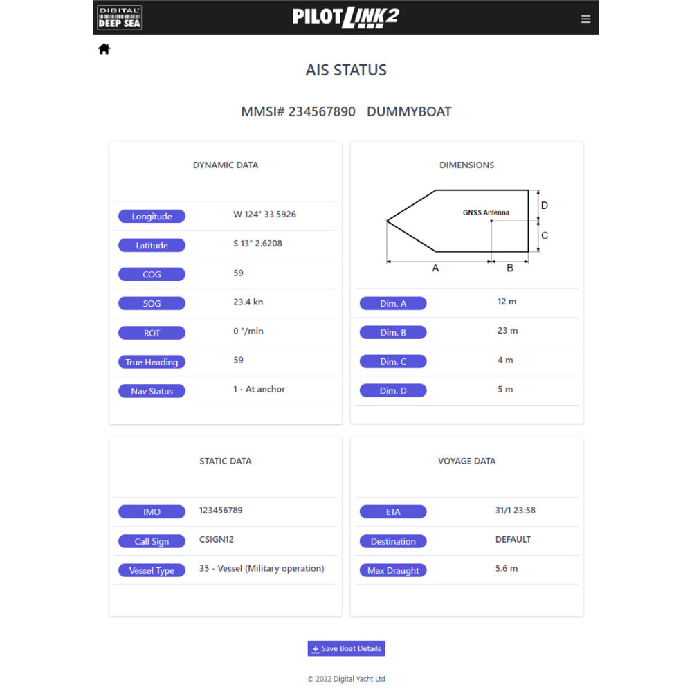 Digital Yacht PilotLink2 Class A AIS Wireless Interface - PROTEUS MARINE STORE