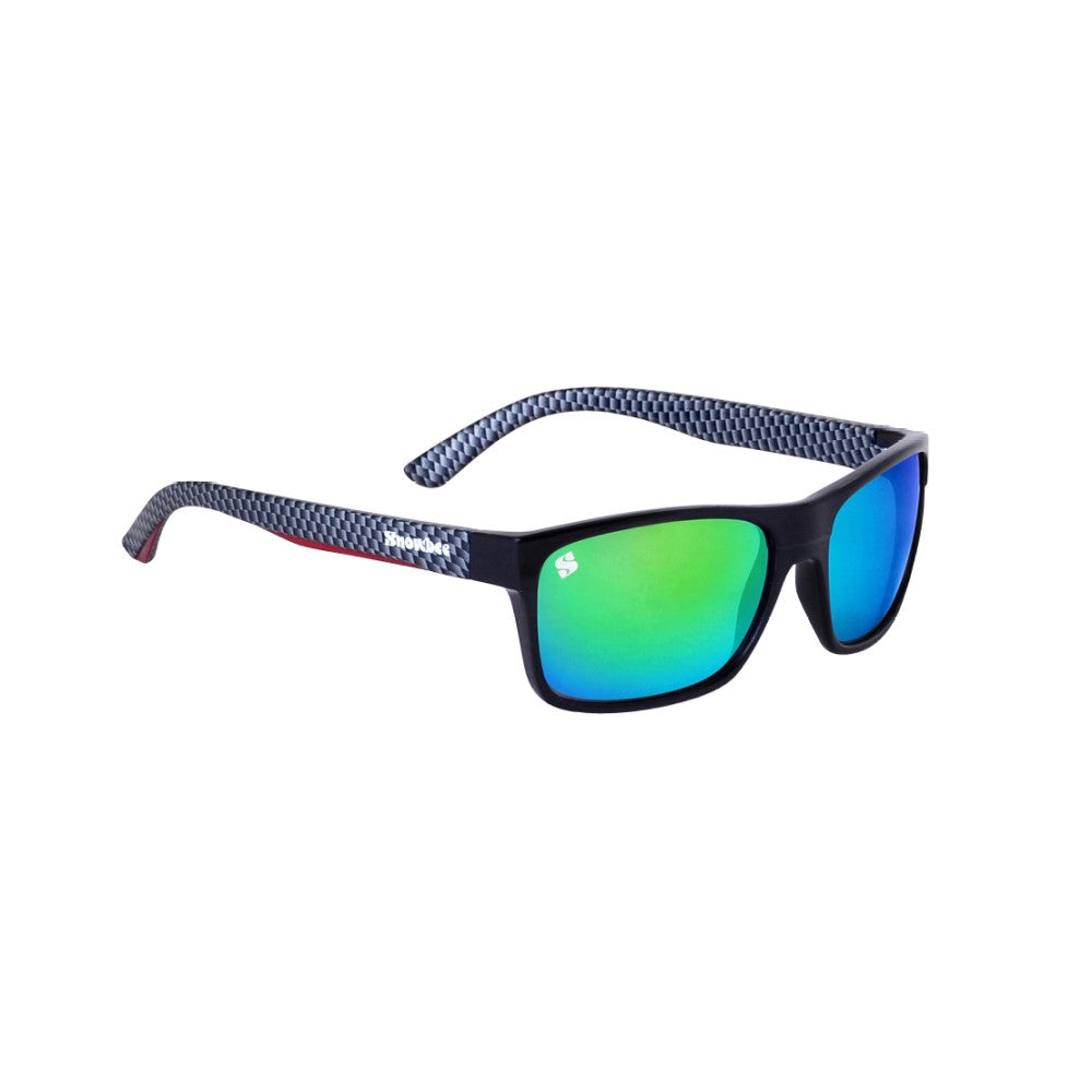 Spectre Retro Full Frame Sunglasses - Black/Grey - Yellow/Green Mirror - PROTEUS MARINE STORE