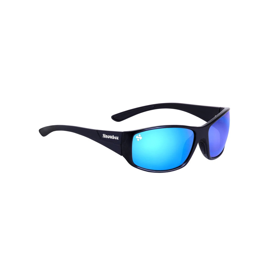 Spectre Wrap Full Frame Sunglasses - Black/Grey-Blue Mirror Lens - PROTEUS MARINE STORE