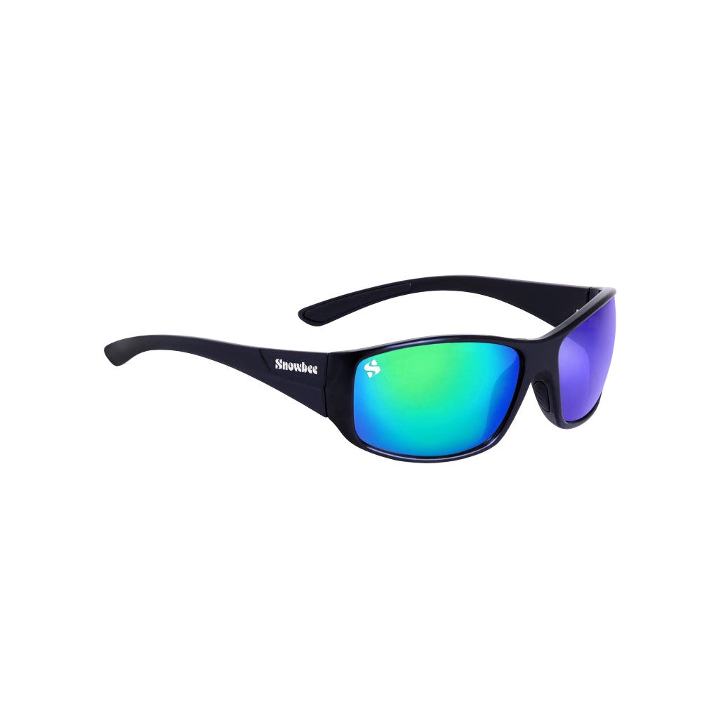 Spectre Wrap Full Frame Sunglasses - Black/Grey - Yell/Grn Mirror Lens - PROTEUS MARINE STORE