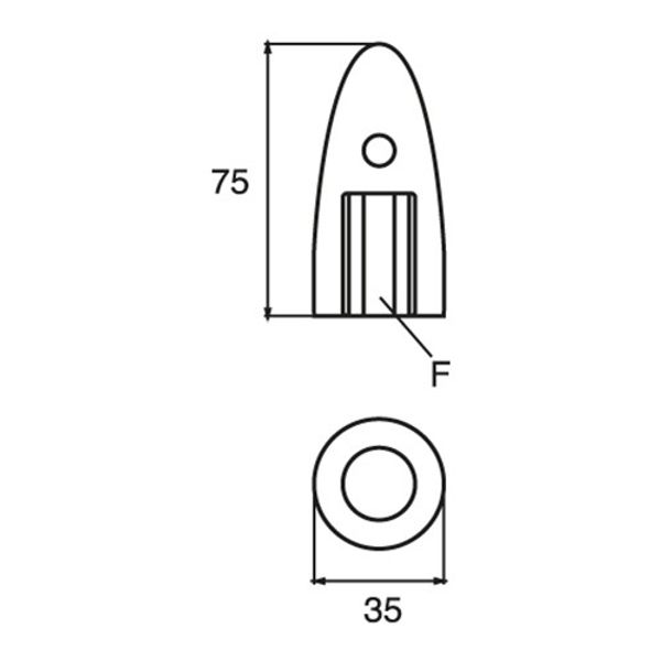 Zinc Shaft Nut Anode Volvo 35 - PROTEUS MARINE STORE