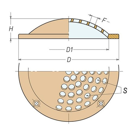 Grate Scoop Brass 60mm Diameter - PROTEUS MARINE STORE