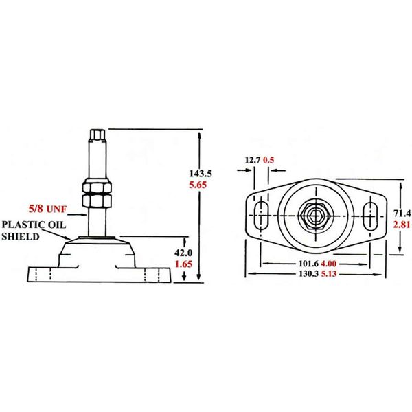 R&D Engine Compression Mount 190 lbs/86kg - PROTEUS MARINE STORE