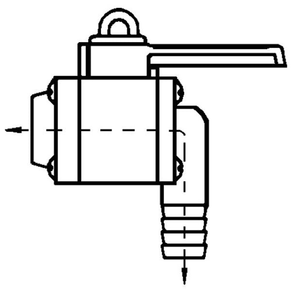 Forespar Valve 2" BSP Female - 2" Right Angle Hose Tail - PROTEUS MARINE STORE