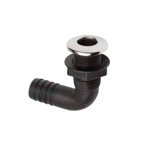 Can Plastic Skin Fitting 90 Degree with SS Cover 1-1/8" Hose - PROTEUS MARINE STORE