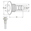 Can Plastic Skin Fitting 1" Hose - PROTEUS MARINE STORE