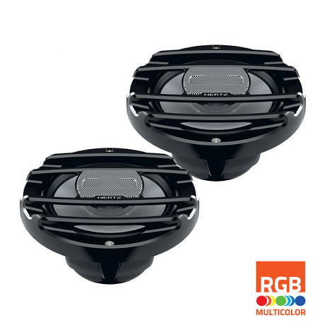 Hertz 150W 6.5" HMX 6.5 S-LD RGB LED IP65 Marine Speakers - Black - PROTEUS MARINE STORE