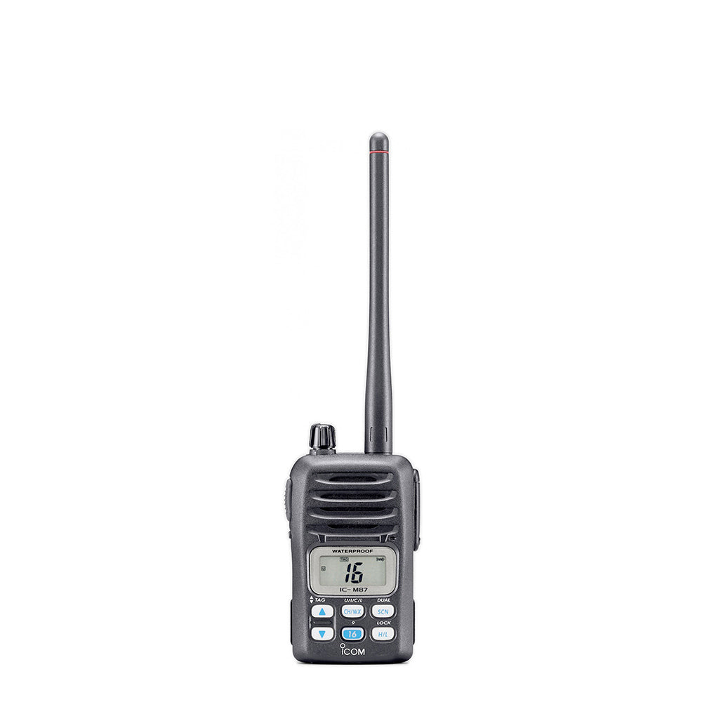 ICOM M87 Compact Waterproof VHF Marine/PBR Handheld Radio ATEX Version - PROTEUS MARINE STORE