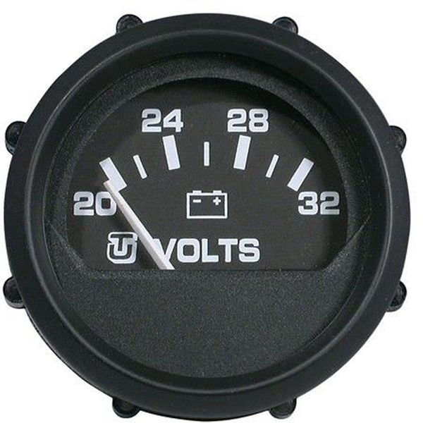 Uflex Voltmeter 18-32V DC Gauge Black - PROTEUS MARINE STORE