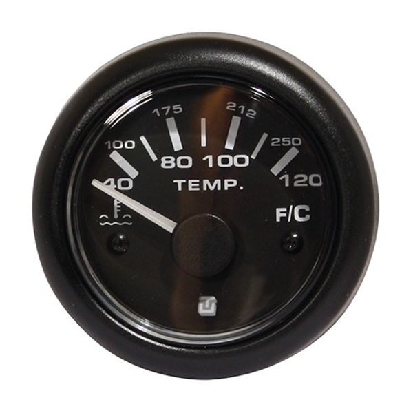 Uflex Water Temperature Gauge 40-120?C Black - PROTEUS MARINE STORE