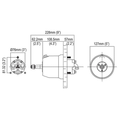 Ultraflex UP20F Front Mount Hydraulic Helm 20cc - PROTEUS MARINE STORE