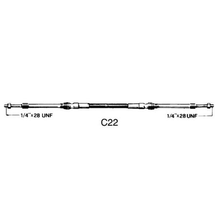 Ultraflex 43C Control C22 Cable 14ft (4.2m) - PROTEUS MARINE STORE